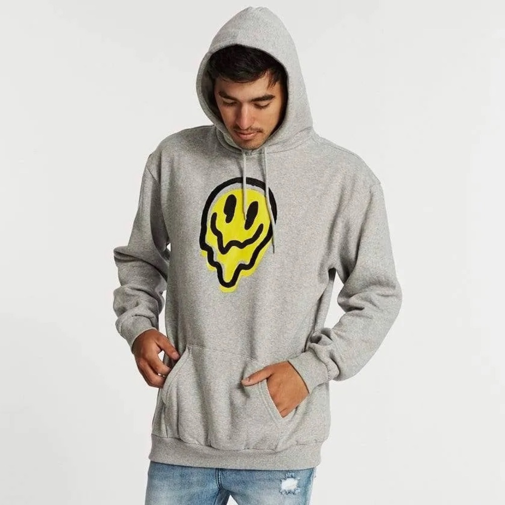 Brixton Melter Hoodie Sweatshirt Grey Size Large
